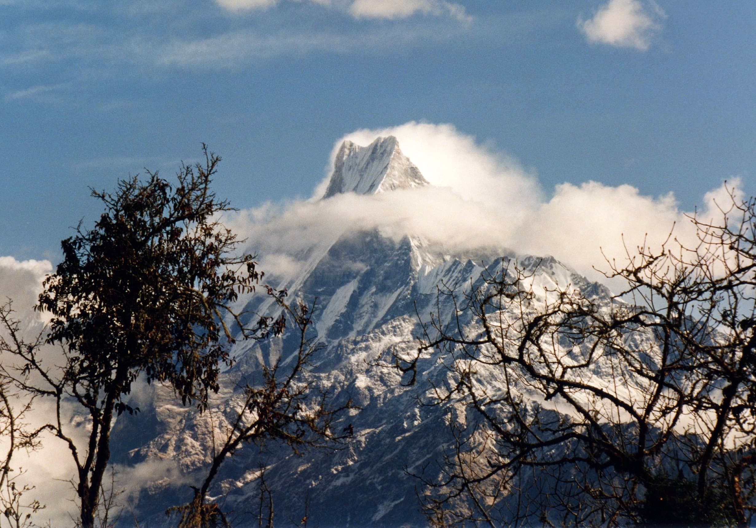 Machapuchare peak in the Annapurna range